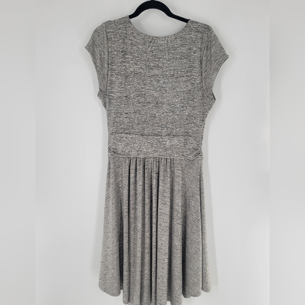 Anthropologie Maeve Tamara‎ Silver Wrap Dress Large - Picture 5 of 5